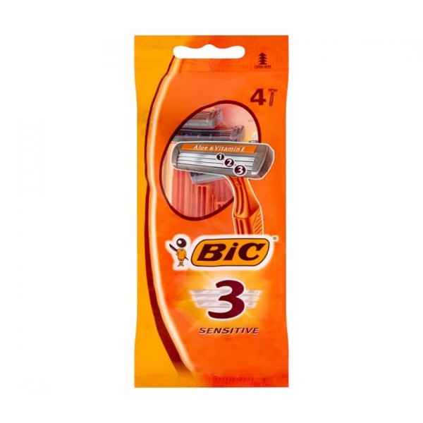 تیغ اصلاح بیک 3 تیغ حساس 4 تایی bic sensitive