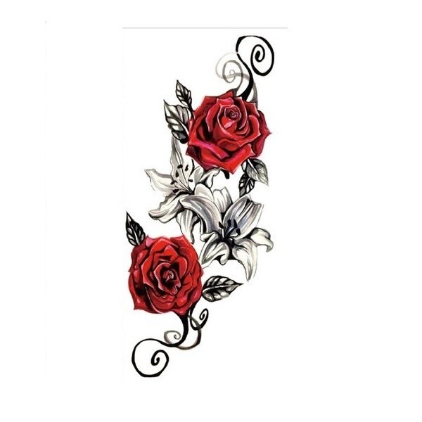 تاتو موقت بر چسب گل  Tatoo Girl  Flower 3D Beauty Stickers  XQB-012