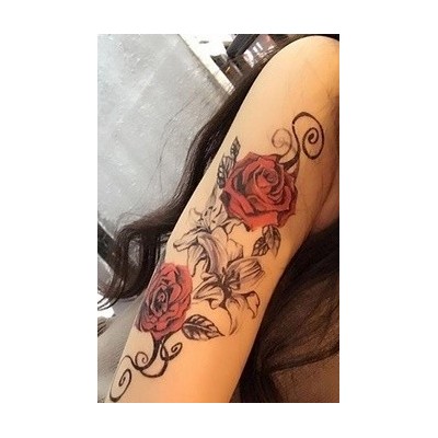 تاتو موقت|تاتو موقت بر چسب گل  Tatoo Girl  Flower 3D Beauty Stickers  XQB-012|فروشگاه مانیبا