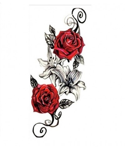 تاتو موقت تاتو موقت بر چسب گل Tatoo Girl Flower 3D Beauty Stickers XQB-012